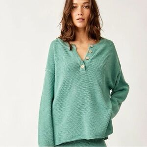 Cozy Green Button-Up Sweater